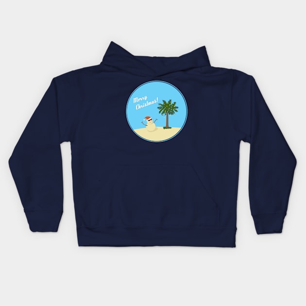 Merry Christmas! beach Kids Hoodie by candhdesigns